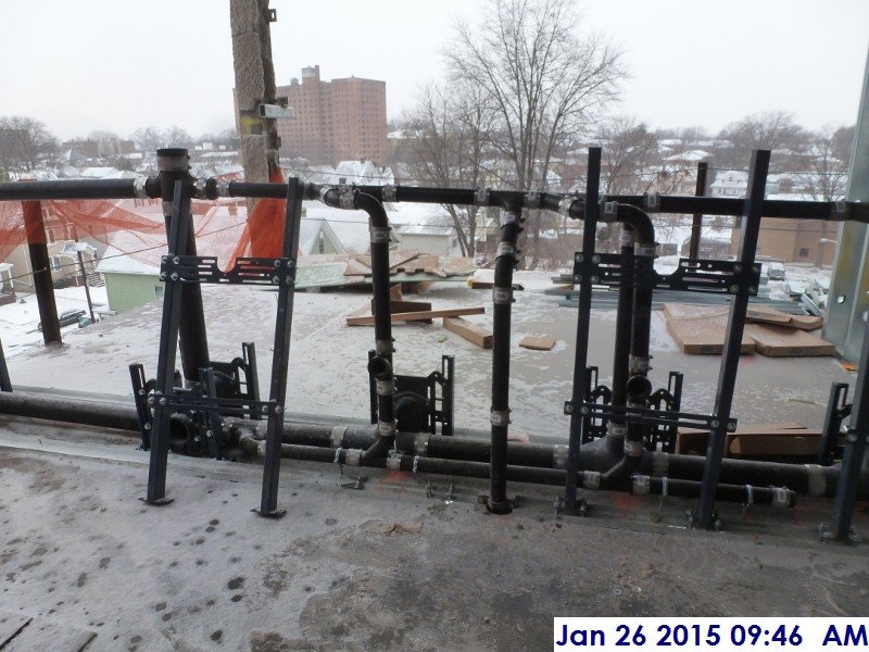 Installing bathroom carriers at the 4th floor Facing North